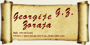 Georgije Zoraja vizit kartica